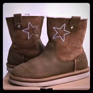UGG Kids Haydee Swarovski Crystal Star Boots Sz 2